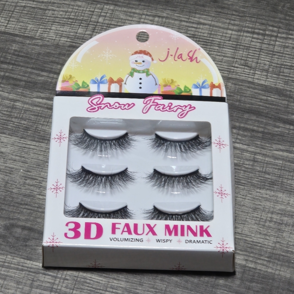 🪷4/$20 Snow Fairy 3D Faux Mink Eye Lashes 3 Pairs In Box